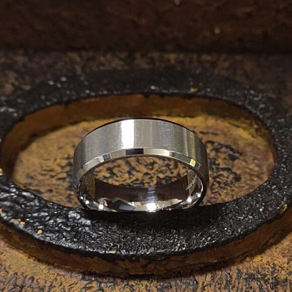 Women's Traditional Silver Promise Ring - Brushed Steel Promise Ring For Her - Picture 7 of 7